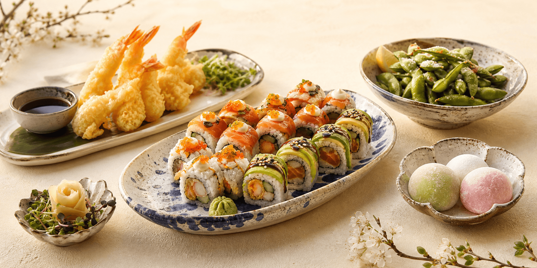 Seatreet Buyukada sushi, bao ve tempura tabaklari